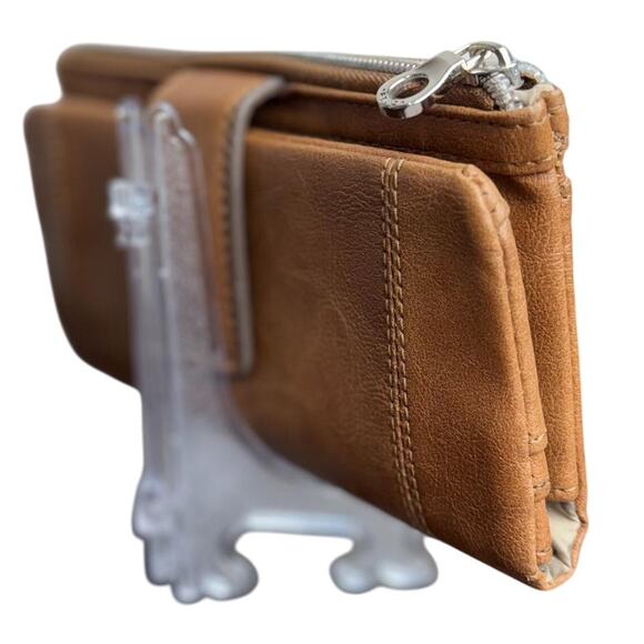 Women's Relic Brown Vegan Leather Wallet Checkbook CC ID Organizer - Picture 5 of 8